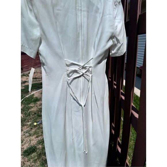 Vintage Sears dress BNWT size 7/8 Be Smart long satiny creamy - Picture 10 of 16